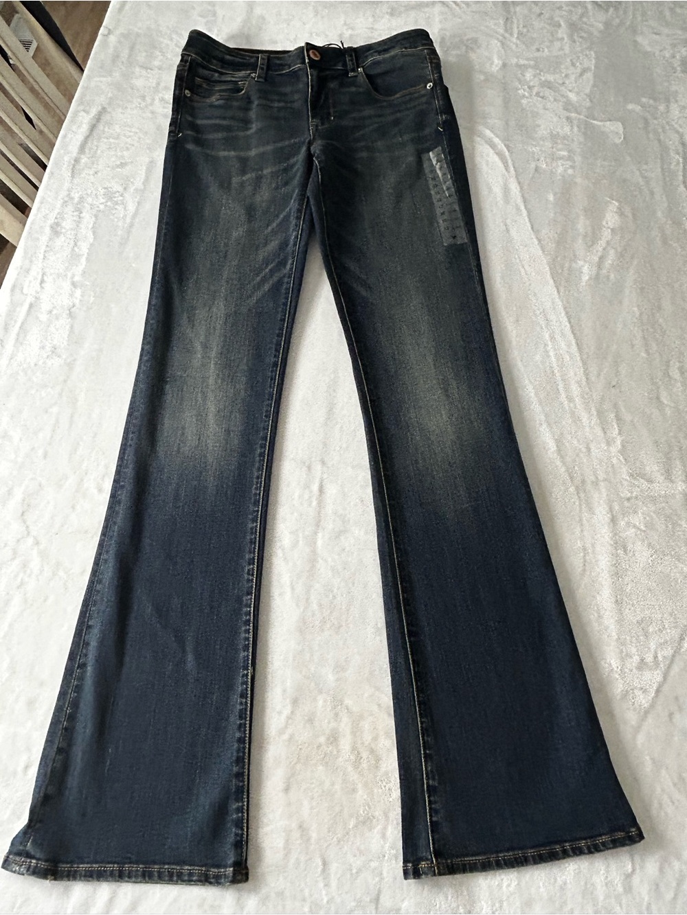 New American Eagle Outfitters Skinny Kick Low Rise Super Stretch Jeans 12 X-Long